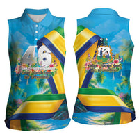 Saint Vincent And The Grenadines Women Sleeveless Polo Shirt 46 Years Of Independence - Wonder Print Shop