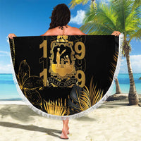 Saint Vincent And The Grenadines 1979 Beach Blanket Gold Tropical Leaves And Coat Of Arms - Wonder Print Shop