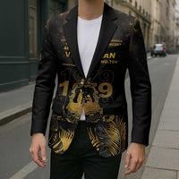 Saint Vincent And The Grenadines 1979 Blazer Gold Tropical Leaves And Coat Of Arms - Wonder Print Shop