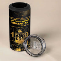 Saint Vincent And The Grenadines 1979 4 in 1 Can Cooler Tumbler Gold Tropical Leaves And Coat Of Arms - Wonder Print Shop