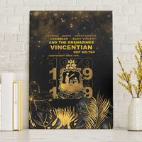 Saint Vincent And The Grenadines 1979 Canvas Wall Art Gold Tropical Leaves And Coat Of Arms - Wonder Print Shop