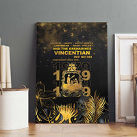 Saint Vincent And The Grenadines 1979 Canvas Wall Art Gold Tropical Leaves And Coat Of Arms - Wonder Print Shop