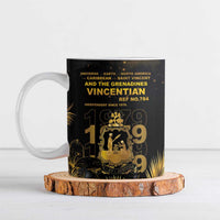 Saint Vincent And The Grenadines 1979 Ceramic Mug Gold Tropical Leaves And Coat Of Arms - Wonder Print Shop