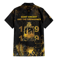 Saint Vincent And The Grenadines 1979 Family Matching Mermaid Dress and Hawaiian Shirt Gold Tropical Leaves And Coat Of Arms - Wonder Print Shop
