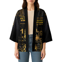 Saint Vincent And The Grenadines 1979 Kimono Gold Tropical Leaves And Coat Of Arms - Wonder Print Shop