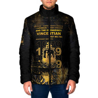 Saint Vincent And The Grenadines 1979 Padded Jacket Gold Tropical Leaves And Coat Of Arms - Wonder Print Shop