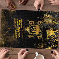 Saint Vincent And The Grenadines 1979 Puzzle Gold Tropical Leaves And Coat Of Arms - Wonder Print Shop