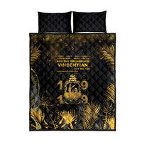 Saint Vincent And The Grenadines 1979 Quilt Bed Set Gold Tropical Leaves And Coat Of Arms - Wonder Print Shop