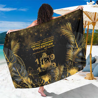 Saint Vincent And The Grenadines 1979 Sarong Gold Tropical Leaves And Coat Of Arms - Wonder Print Shop