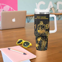 Saint Vincent And The Grenadines 1979 Tumbler With Handle Gold Tropical Leaves And Coat Of Arms - Wonder Print Shop