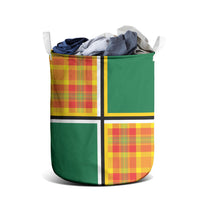 Dominica Creole Day Laundry Basket Coat Of Arms Madras Plaid Pattern