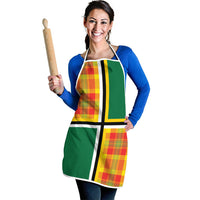 Dominica Creole Day Apron Coat Of Arms Madras Plaid Pattern