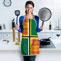 Dominica Creole Day Apron Coat Of Arms Madras Plaid Pattern