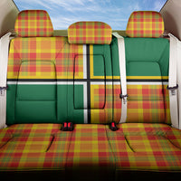 Dominica Creole Day Back Car Seat Cover Coat Of Arms Madras Plaid Pattern