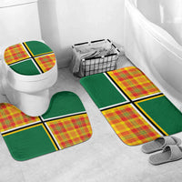 Dominica Creole Day Bathroom Set Coat Of Arms Madras Plaid Pattern