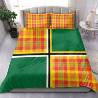 Dominica Creole Day Bedding Set Coat Of Arms Madras Plaid Pattern