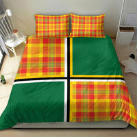 Dominica Creole Day Bedding Set Coat Of Arms Madras Plaid Pattern