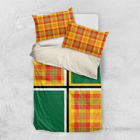Dominica Creole Day Bedding Set Coat Of Arms Madras Plaid Pattern