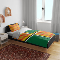 Dominica Creole Day Bedding Set Coat Of Arms Madras Plaid Pattern