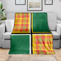 Dominica Creole Day Blanket Coat Of Arms Madras Plaid Pattern