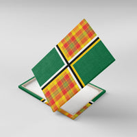 Dominica Creole Day Canvas Wall Art Coat Of Arms Madras Plaid Pattern