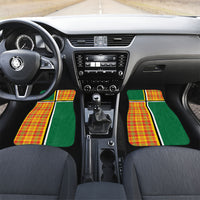 Dominica Creole Day Car Mats Coat Of Arms Madras Plaid Pattern