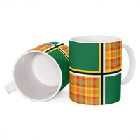 Dominica Creole Day Ceramic Mug Coat Of Arms Madras Plaid Pattern