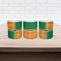 Dominica Creole Day Ceramic Mug Coat Of Arms Madras Plaid Pattern