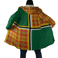 Dominica Creole Day Cloak Coat Of Arms Madras Plaid Pattern