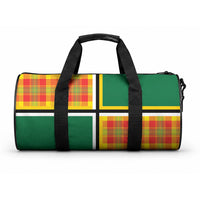 Dominica Creole Day Duffle Bag Coat Of Arms Madras Plaid Pattern