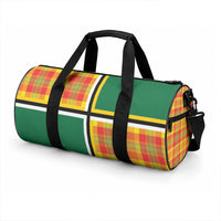 Dominica Creole Day Duffle Bag Coat Of Arms Madras Plaid Pattern