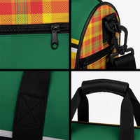 Dominica Creole Day Duffle Bag Coat Of Arms Madras Plaid Pattern