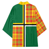 Dominica Creole Day Kimono Coat Of Arms Madras Plaid Pattern