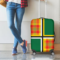 Dominica Creole Day Luggage Cover Coat Of Arms Madras Plaid Pattern