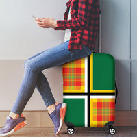 Dominica Creole Day Luggage Cover Coat Of Arms Madras Plaid Pattern