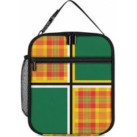 Dominica Creole Day Lunch Bag Coat Of Arms Madras Plaid Pattern