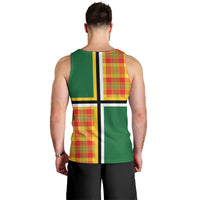 Dominica Creole Day Men Tank Top Coat Of Arms Madras Plaid Pattern