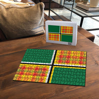 Dominica Creole Day Puzzle Coat Of Arms Madras Plaid Pattern