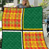 Dominica Creole Day Quilt Coat Of Arms Madras Plaid Pattern