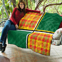 Dominica Creole Day Quilt Coat Of Arms Madras Plaid Pattern
