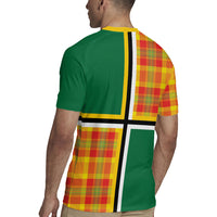 Dominica Creole Day Rugby Jersey Coat Of Arms Madras Plaid Pattern