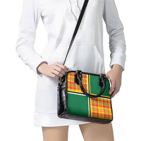 Dominica Creole Day Shoulder Handbag Coat Of Arms Madras Plaid Pattern