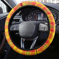 Dominica Creole Day Steering Wheel Cover Coat Of Arms Madras Plaid Pattern