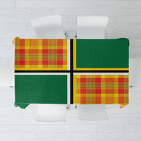 Dominica Creole Day Tablecloth Coat Of Arms Madras Plaid Pattern