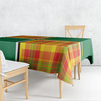 Dominica Creole Day Tablecloth Coat Of Arms Madras Plaid Pattern