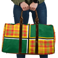 Dominica Creole Day Travel Bag Coat Of Arms Madras Plaid Pattern