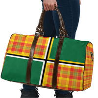 Dominica Creole Day Travel Bag Coat Of Arms Madras Plaid Pattern