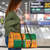 Dominica Creole Day Travel Bag Coat Of Arms Madras Plaid Pattern