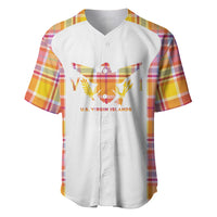 Personalized US Virgin Islands Baseball Jersey Eagle Madras Pattern