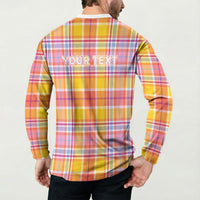 Personalized US Virgin Islands Button Sweatshirt Eagle Madras Pattern